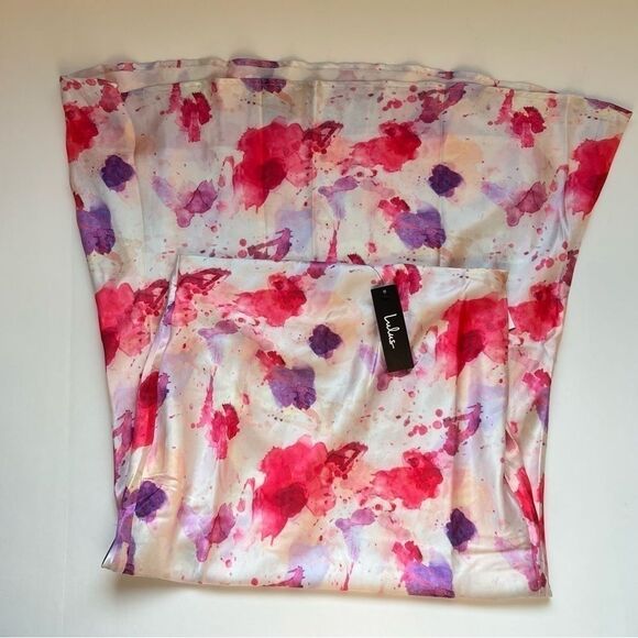 Lulus Satin Pink/Purple Splatter Skirt Size Large NWT - Picture 3 of 8